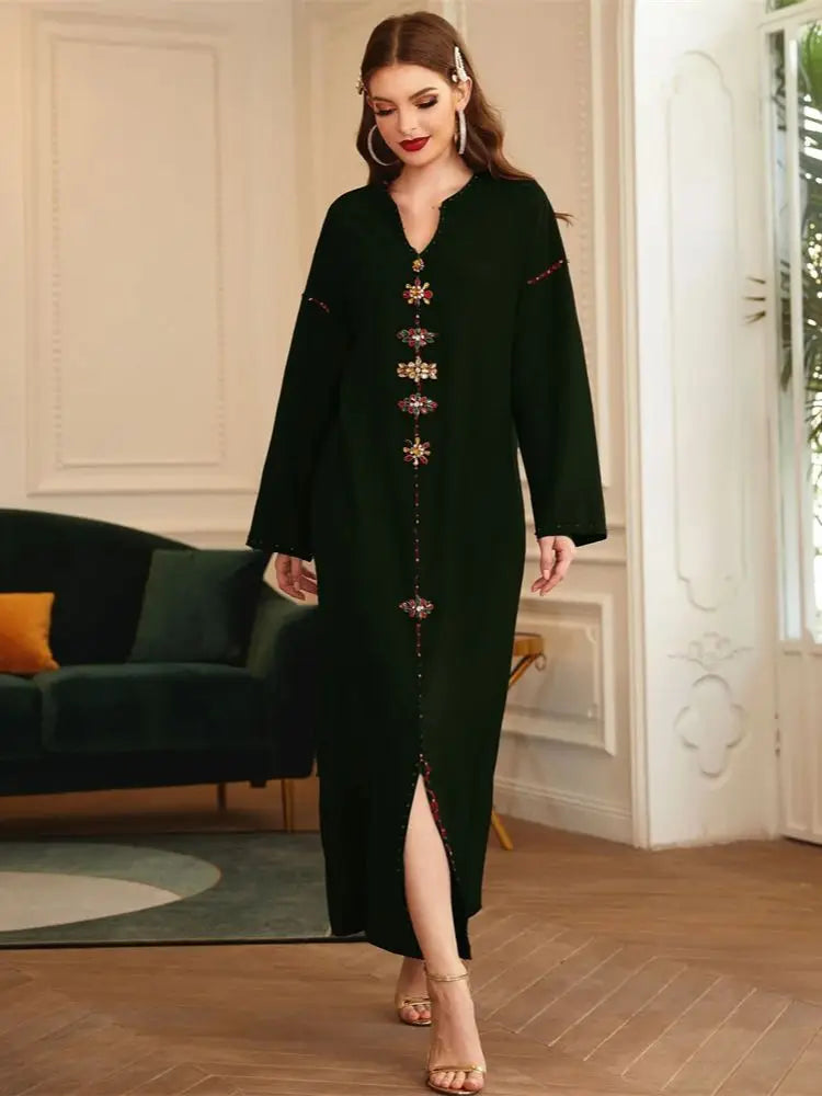 Lala Amiraa Kaftan portée vue complète - Maison Tanger