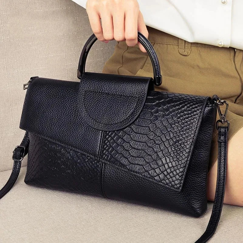 Sac épaule Safiya noir avec fermeture zippée — vue de face