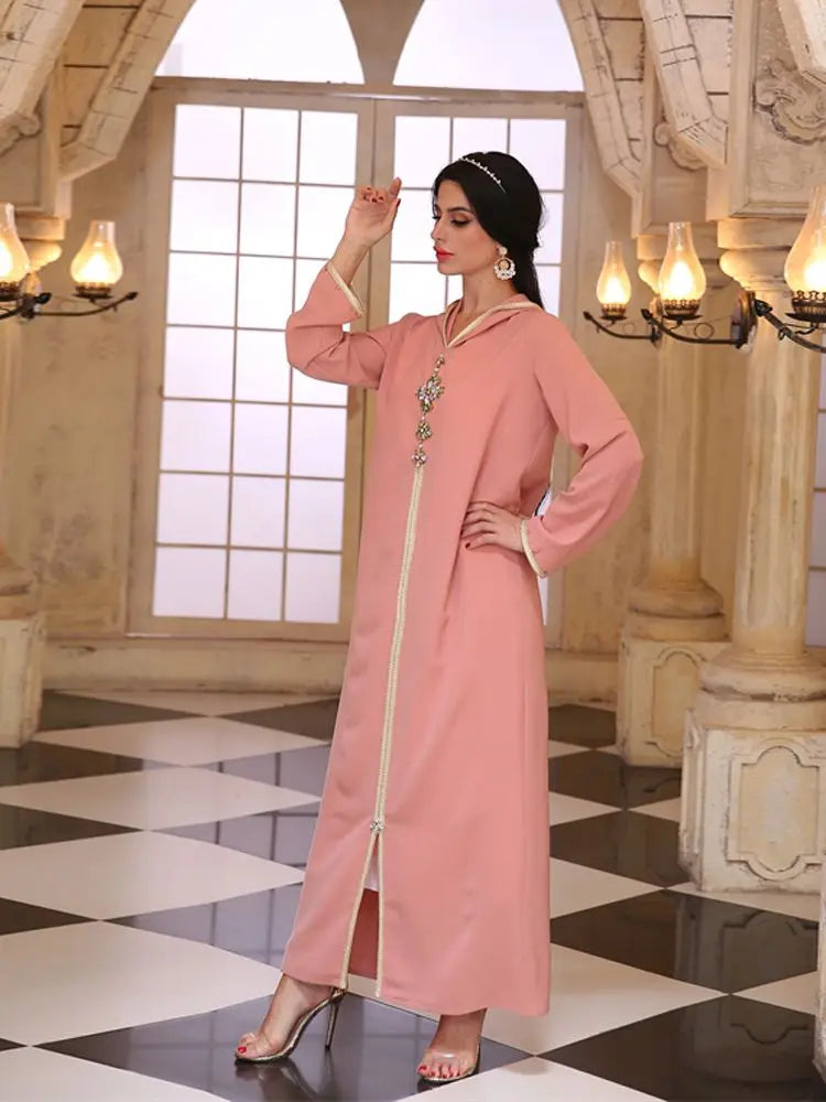 Mnaraa Kaftan détail manches brodées - Maison Tanger