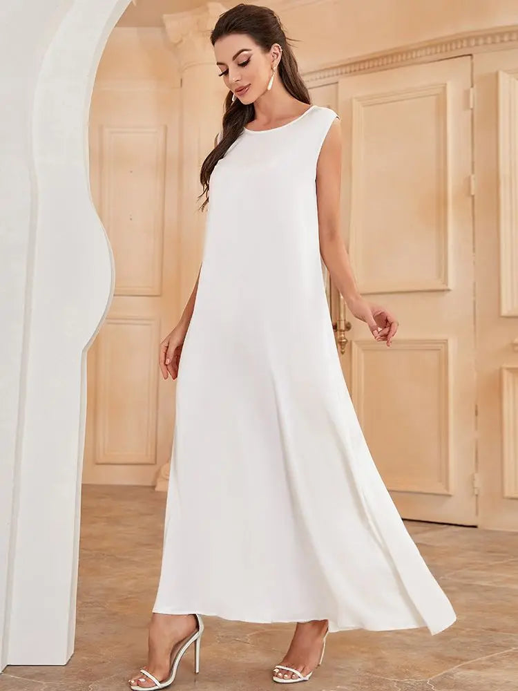 Abaya Layla — vue de dos, coupe longue