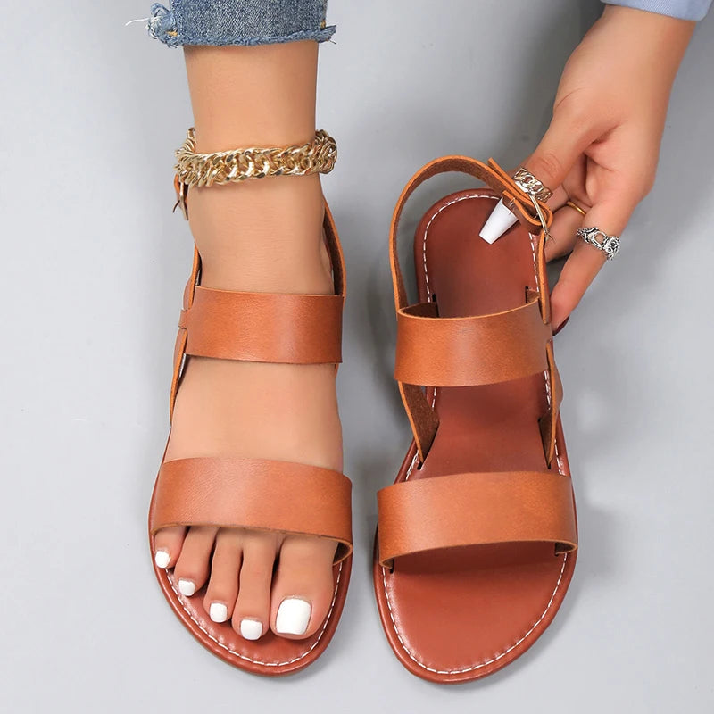 Fati Flat détail cuir vegan - Maison Tanger
