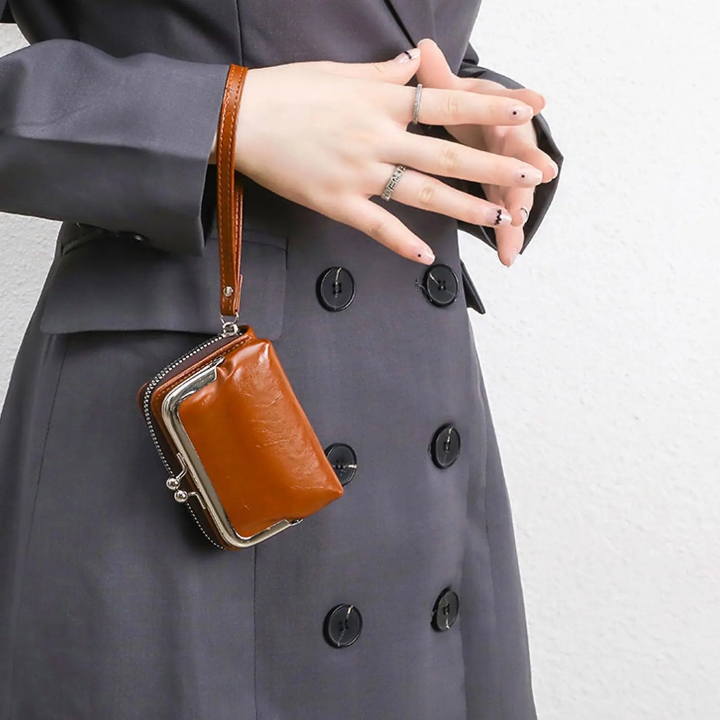 Portefeuille compact Yasmina — fermeture zippée