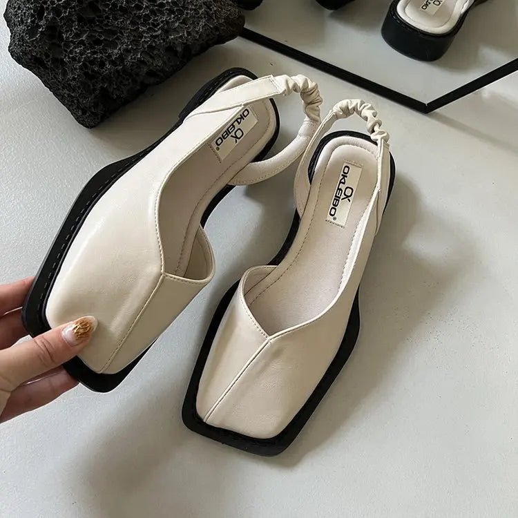 Sandales parisiennes talon vue arrière - Maison Tanger