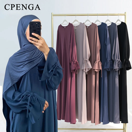 Robe Longue Élégante Amina — vue de face portée