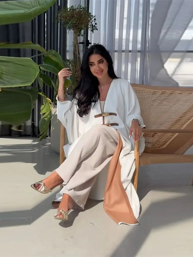 Essaadiya Abaya portée vue complète - Maison Tanger