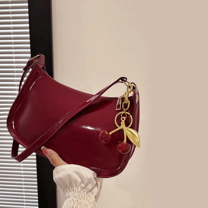 Sac bandoulière cerise Assia — vue principale