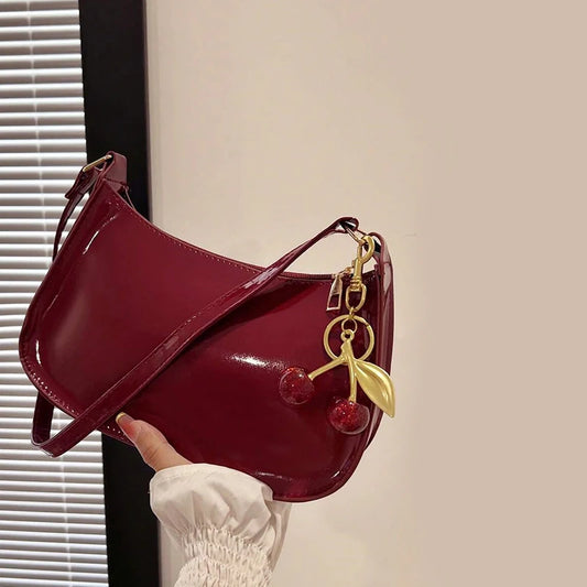 Sac bandoulière cerise Assia — vue principale